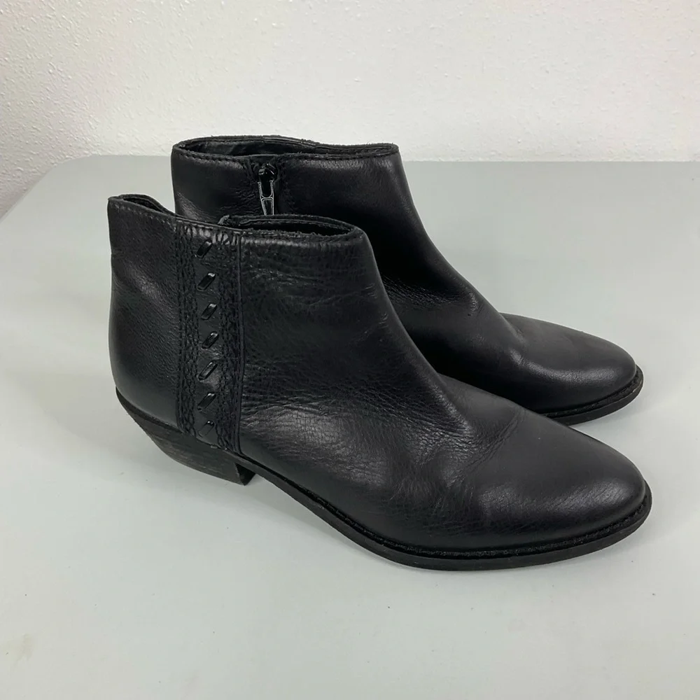 Zodiac Black Leather Ankle Boots Size 8.5‎